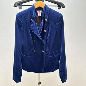 Cache Soft Velvet Blue Blazer - Size 2